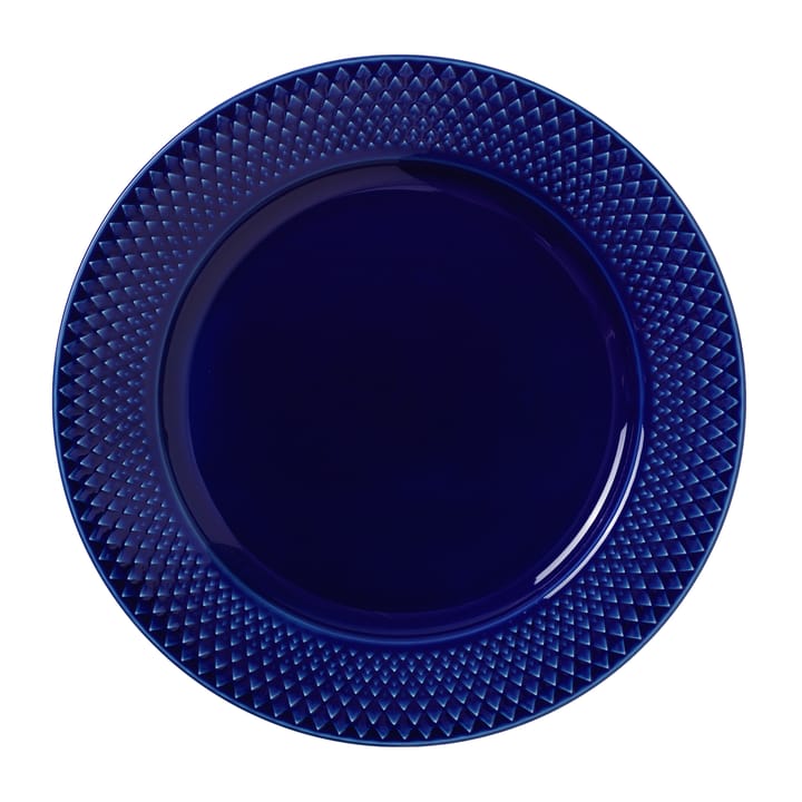 Rhombe bord Ø23 cm - Donkerblauw - Lyngby Porcelæn