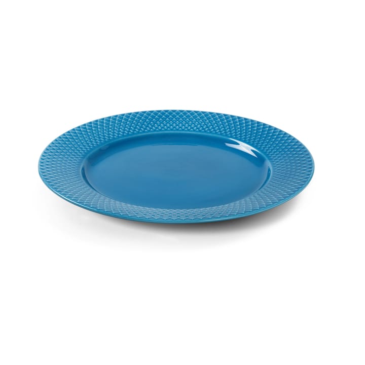 Rhombe bord Ø27 cm, Blauw Lyngby Porcelæn