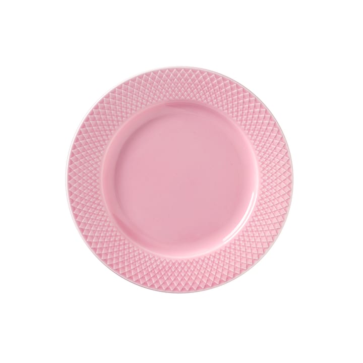 Rhombe bord roze - 21 cm - Lyngby Porcelæn