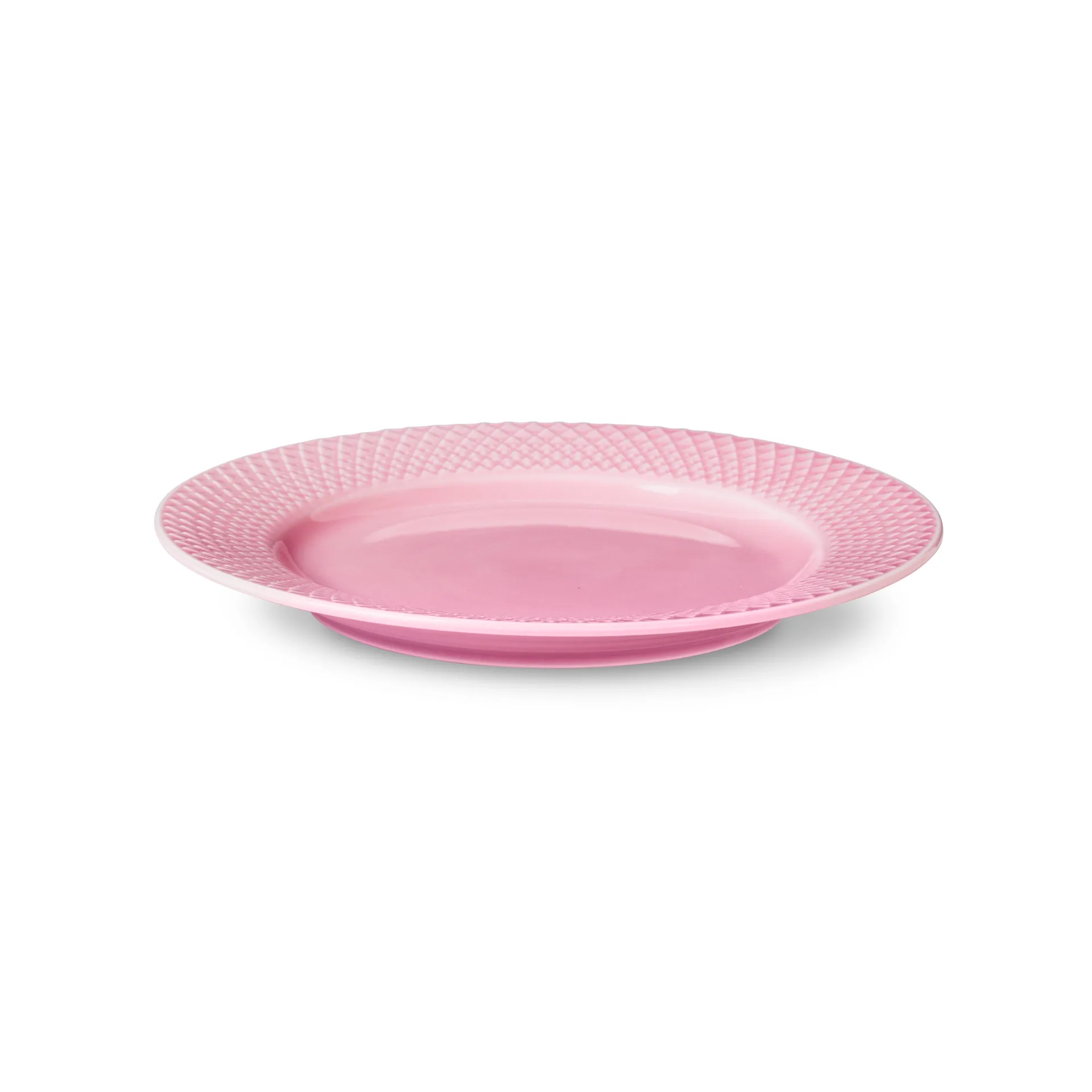Rhombe bord roze, 21 cm Lyngby Porcelæn