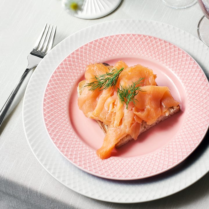 Rhombe bord roze, 21 cm Lyngby Porcelæn
