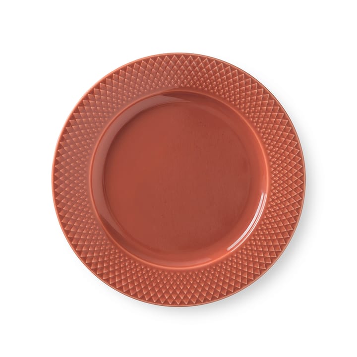 Rhombe bord terracotta - 23 cm - Lyngby Porcelæn