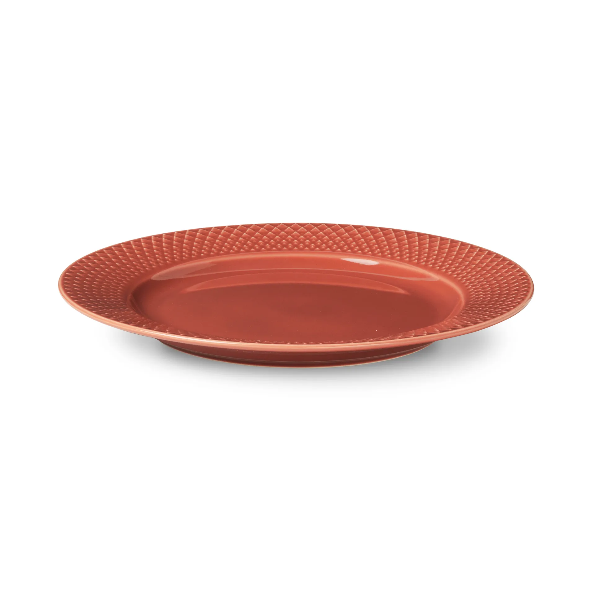 Rhombe bord terracotta, 23 cm Lyngby Porcelæn