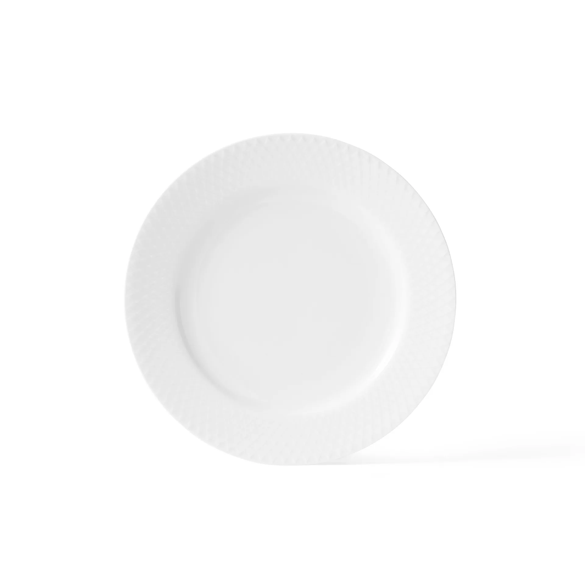 Rhombe bord wit, Ø 21 cm Lyngby Porcelæn
