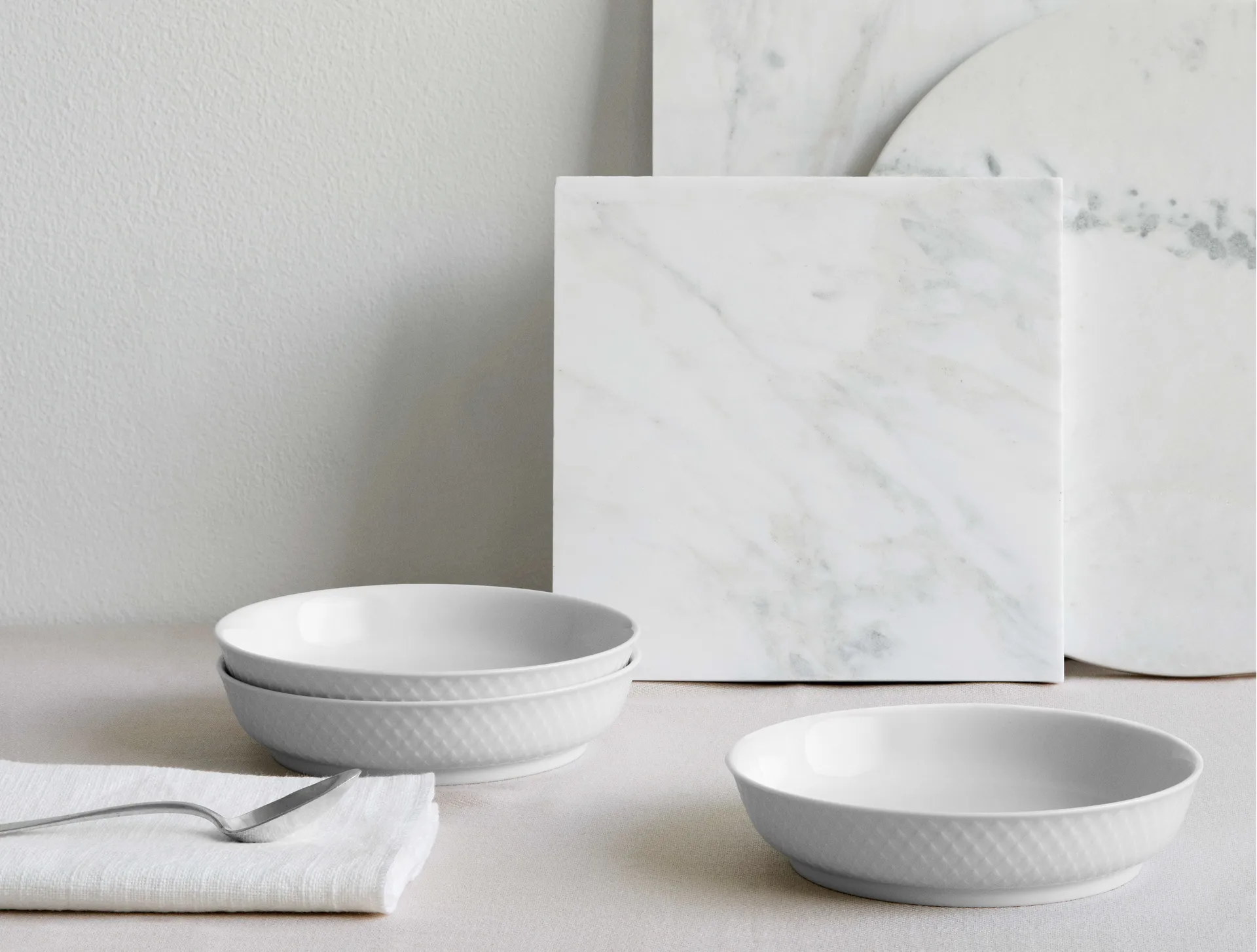 Rhombe dessertbord Ø16 cm, Wit Lyngby Porcelæn