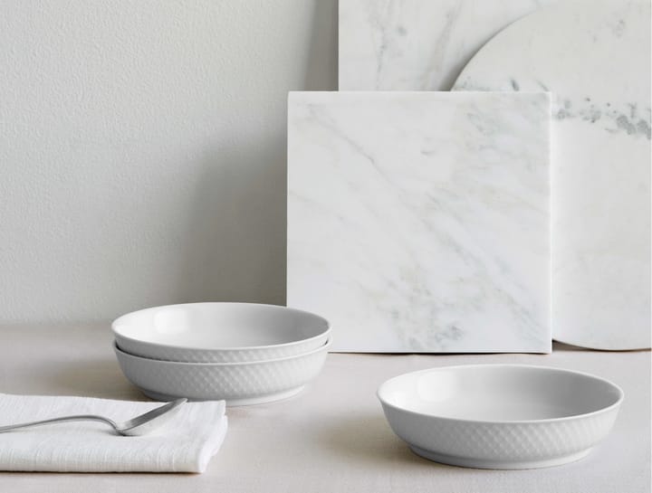 Rhombe dessertbord Ø16 cm, Wit Lyngby Porcelæn