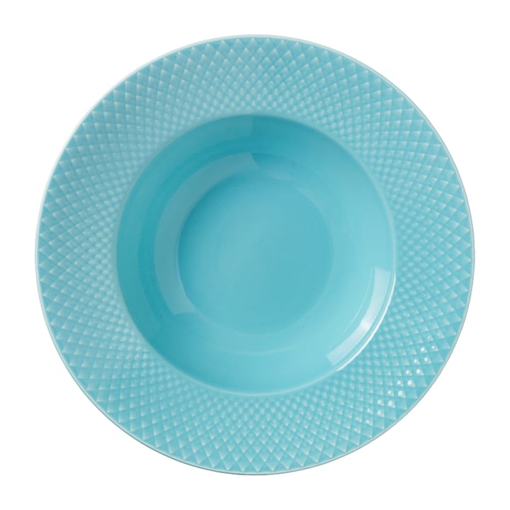 Rhombe diep bord Ø24,5 cm - Turquoise - Lyngby Porcelæn