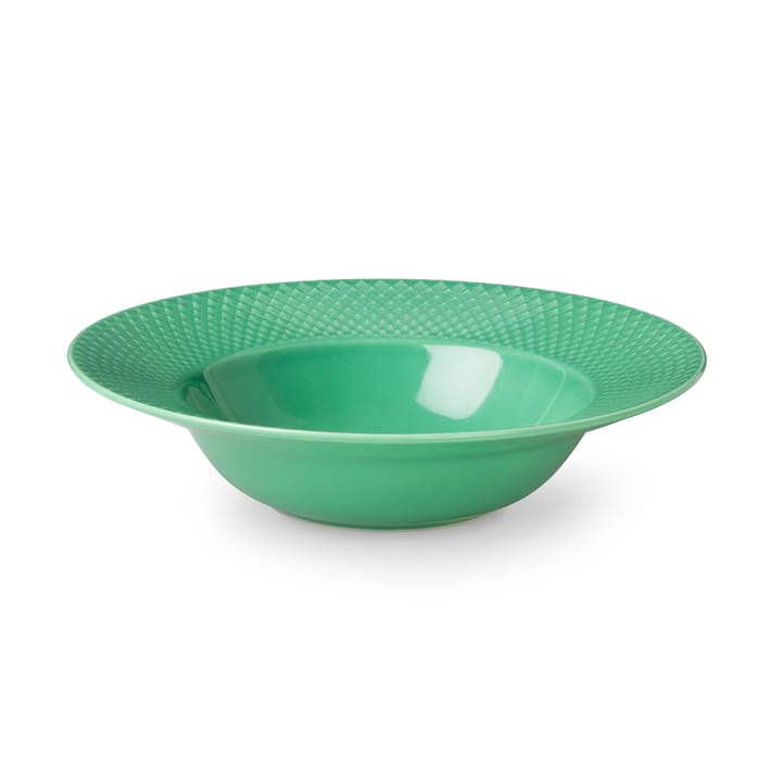 Rhombe diep bord groen - 24,5 cm - Lyngby Porcelæn