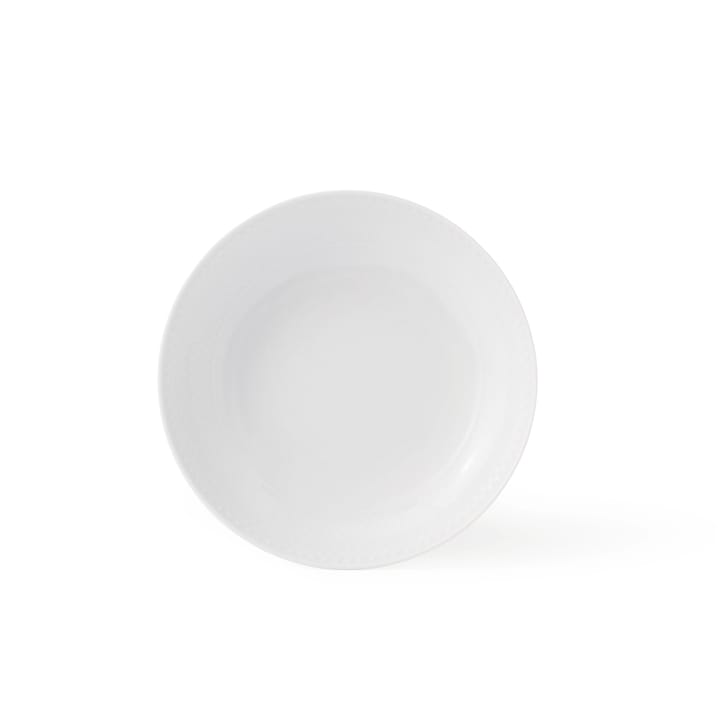 Rhombe diep bord wit - Ø 20 cm - Lyngby Porcelæn