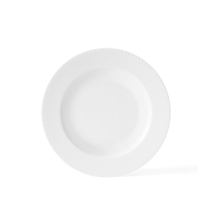 Rhombe diep bord wit - Ø 23 cm - Lyngby Porcelæn