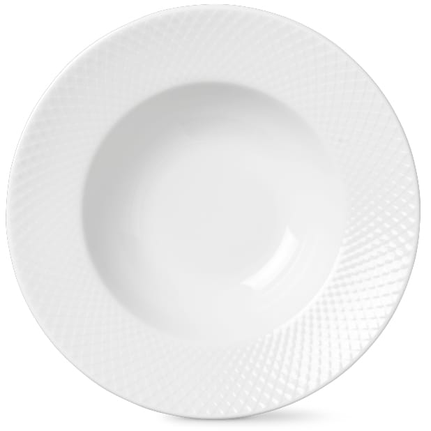 Rhombe diep bord wit - Ø 24,5 cm - Lyngby Porcelæn