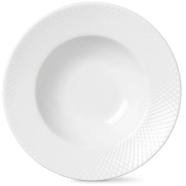 Lyngby Porcelæn Rhombe diep bord wit Ø 24,5 cm