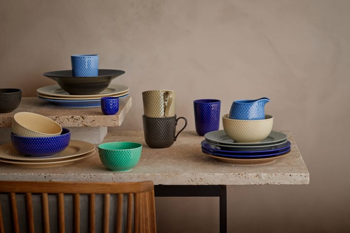 Rhombe Earth lunchbord Ø21 cm, Moss Lyngby Porcelæn