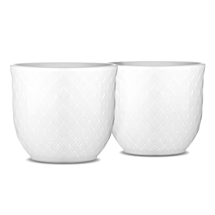 Rhombe eierdop, 2-pack - wit - Lyngby Porcelæn