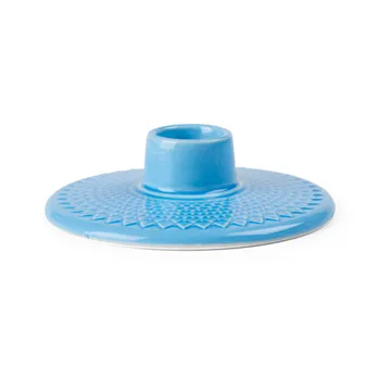 Rhombe kandelaar 3 cm - Blauw - Lyngby Porcelæn