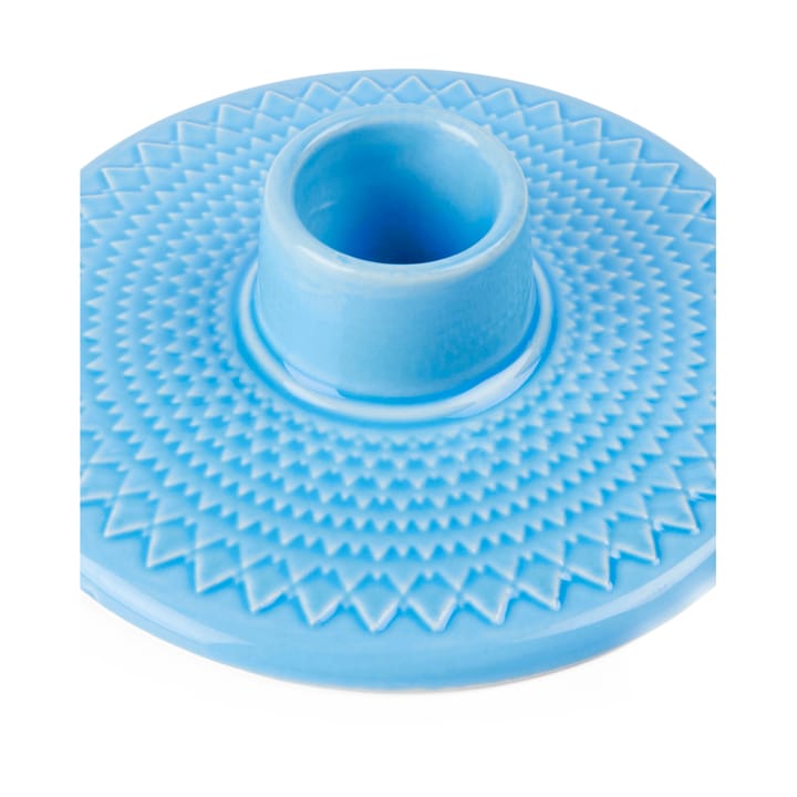 Rhombe kandelaar 3 cm, Blauw Lyngby Porcelæn