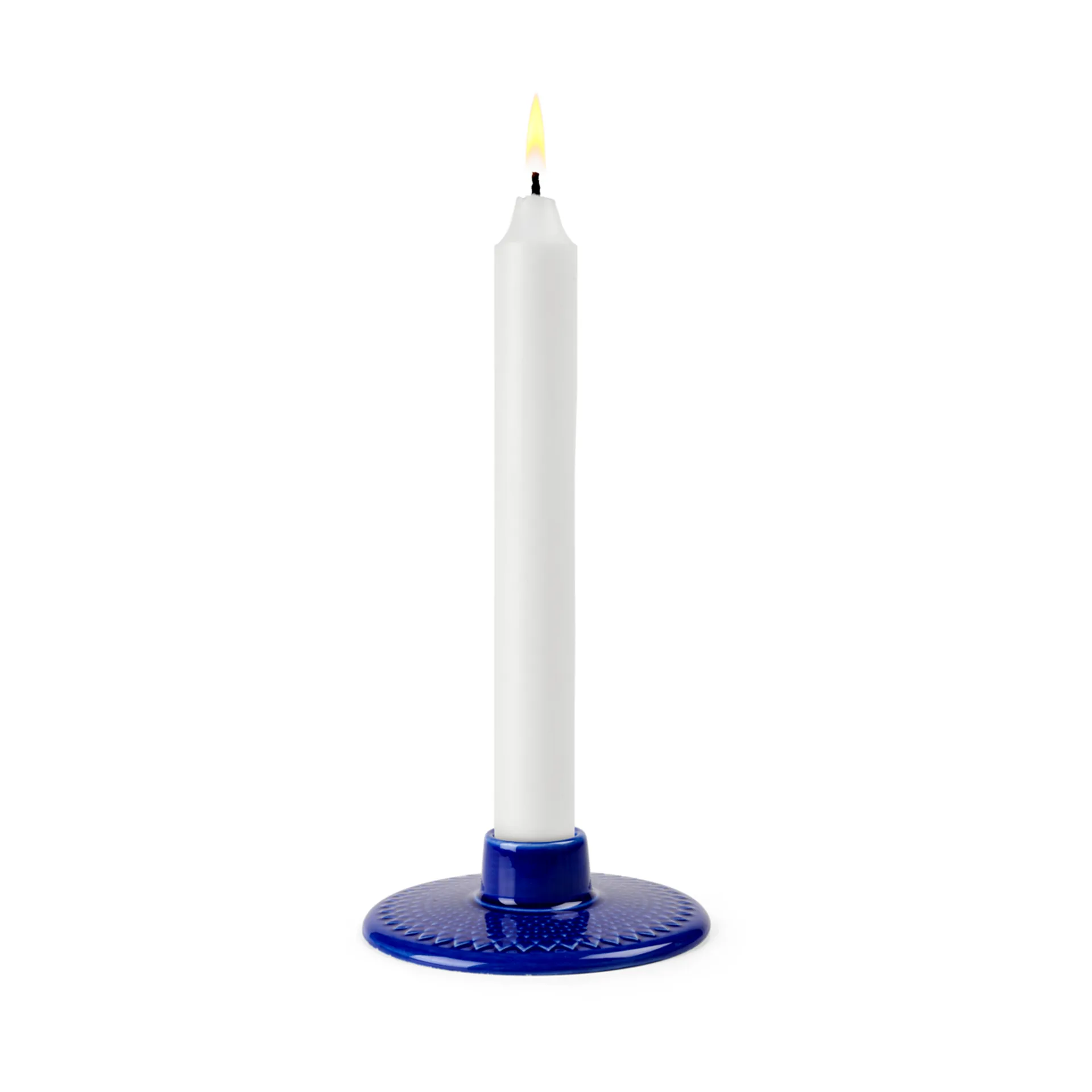 Rhombe kandelaar 3 cm, Donkerblauw Lyngby Porcelæn