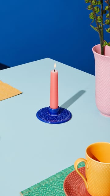 Rhombe kandelaar 3 cm - Donkerblauw - Lyngby Porcelæn