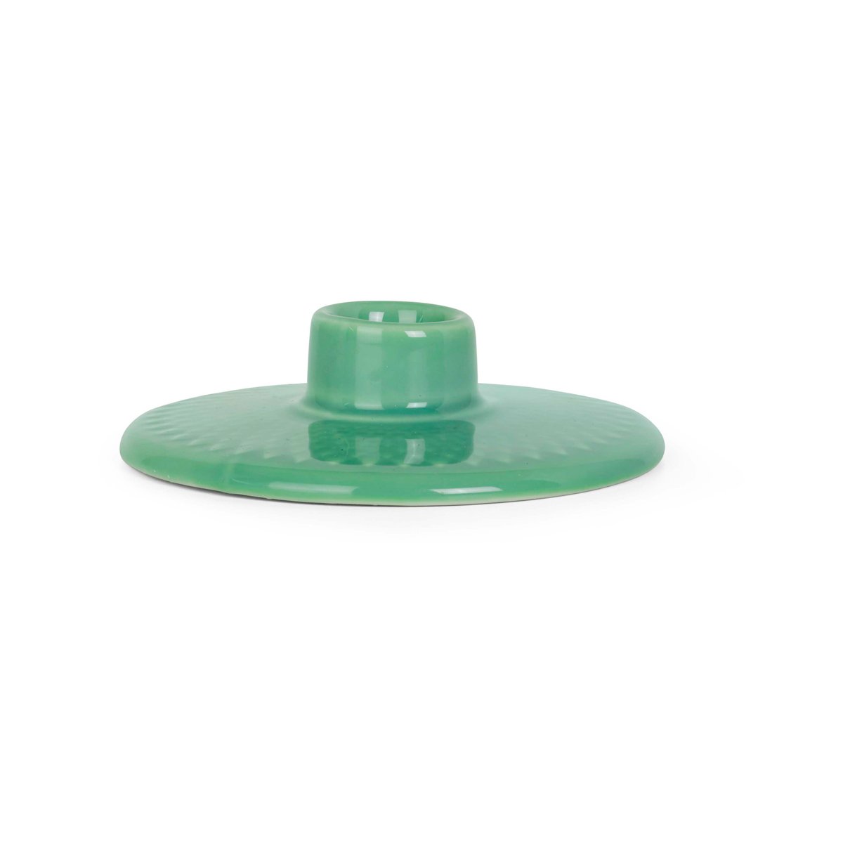 Lyngby Porcelæn Rhombe kandelaar 3 cm Groen | Scandinavisch Interieur | Kandelaars | Groen