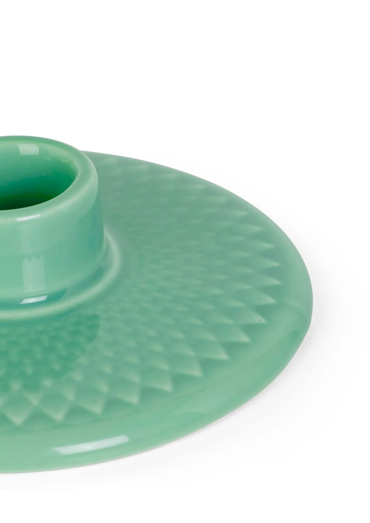 Rhombe kandelaar 3 cm, Groen Lyngby Porcelæn