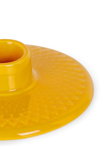 Rhombe kandelaar 3 cm - Gul - Lyngby Porcelæn