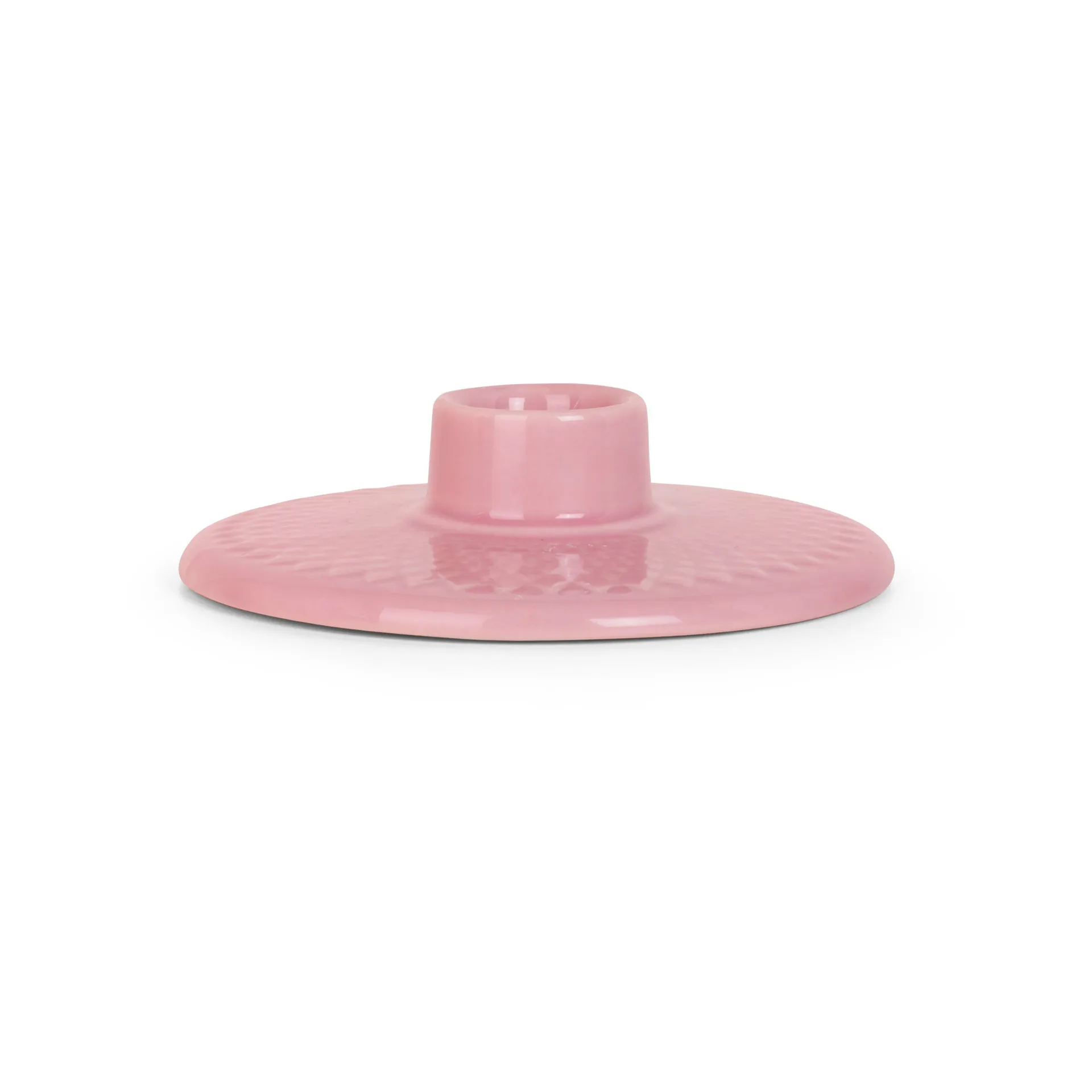 Rhombe kandelaar 3 cm, Roze Lyngby Porcelæn