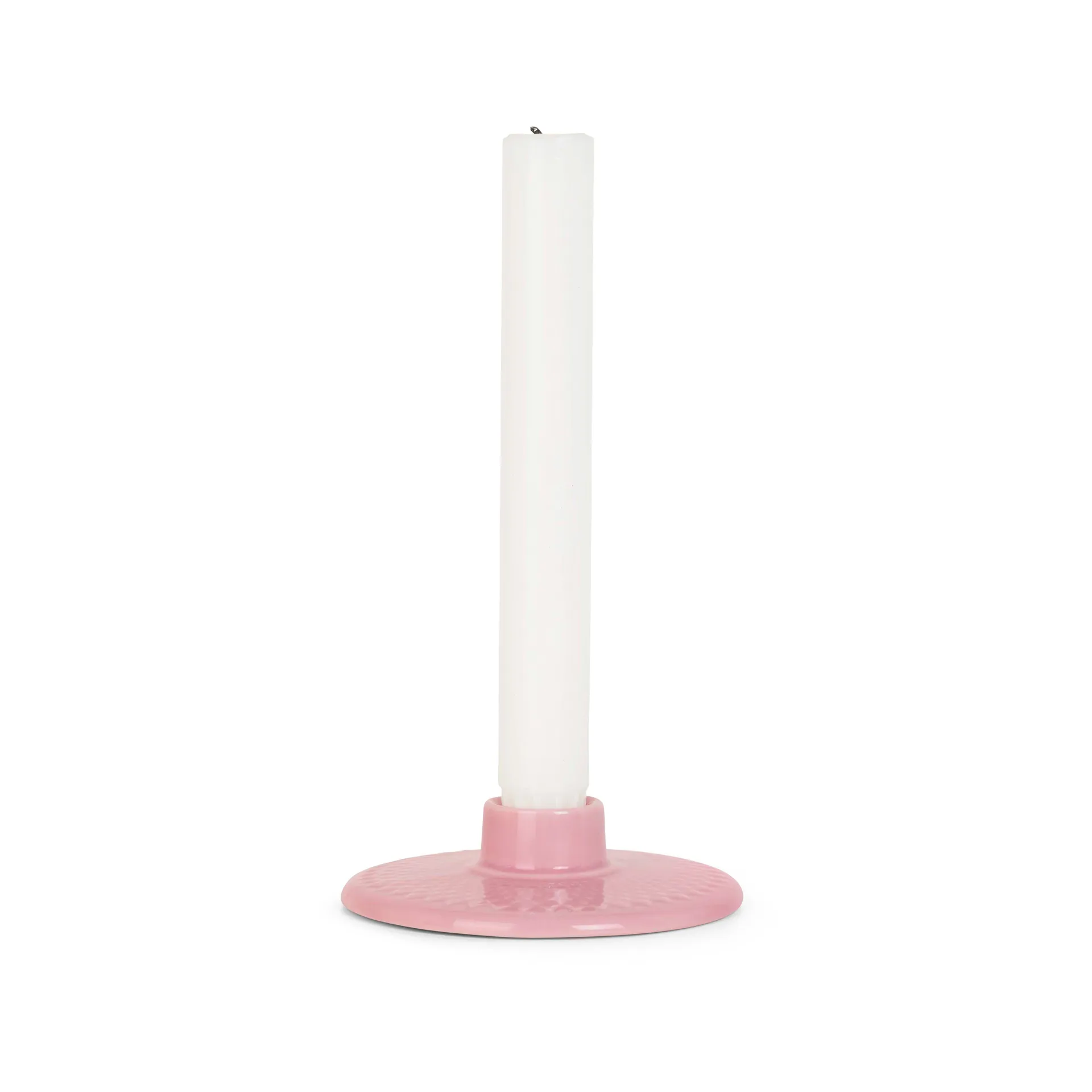 Rhombe kandelaar 3 cm, Roze Lyngby Porcelæn