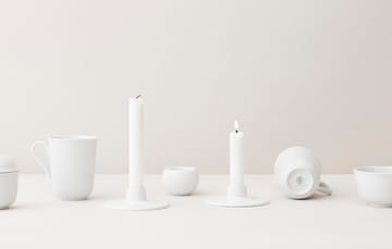 Rhombe kandelaar 3 cm - Wit - Lyngby Porcelæn