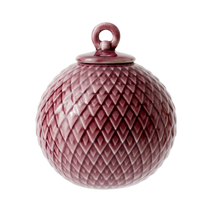 Rhombe kerstbal Ø7 cm, Rood Lyngby Porcelæn