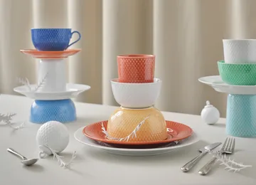 Rhombe kerstbal Ø7 cm - wit - Lyngby Porcelæn