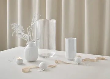 Rhombe kerstbal Ø7 cm - wit - Lyngby Porcelæn