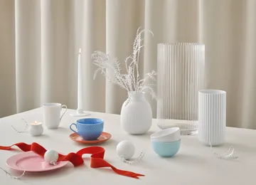 Rhombe kerstbal Ø7 cm - wit - Lyngby Porcelæn