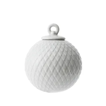 Rhombe kerstbal Ø7 cm - wit - Lyngby Porcelæn