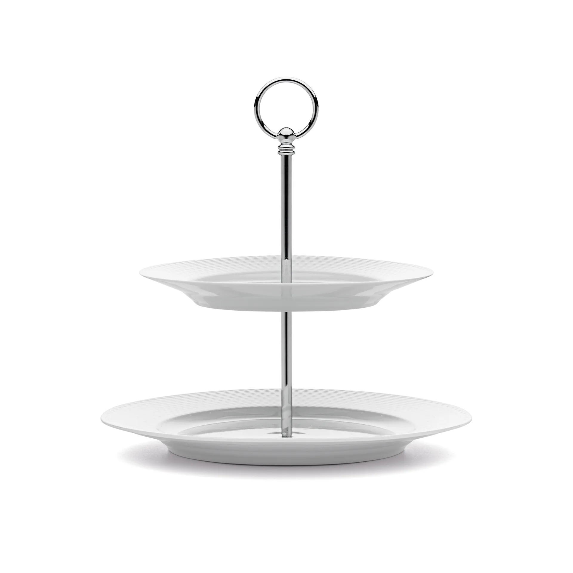 Rhombe koekjesschaal Ø 27 cm, wit Lyngby Porcelæn
