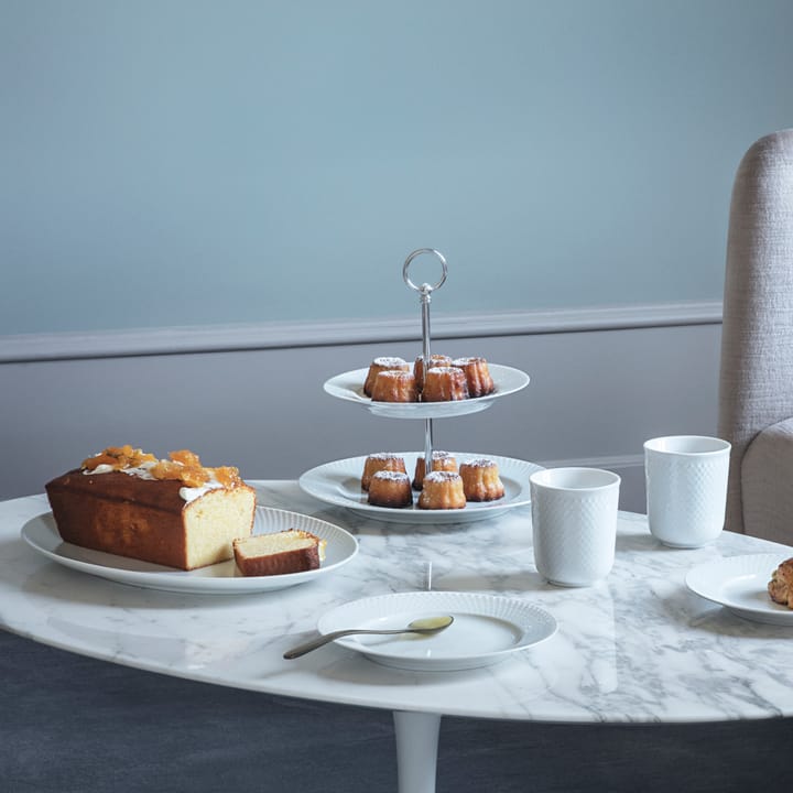 Rhombe koekjesschaal Ø 27 cm, wit Lyngby Porcelæn