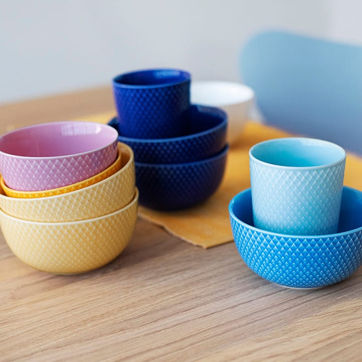 Rhombe kom Ø11 cm, Geel Lyngby Porcelæn