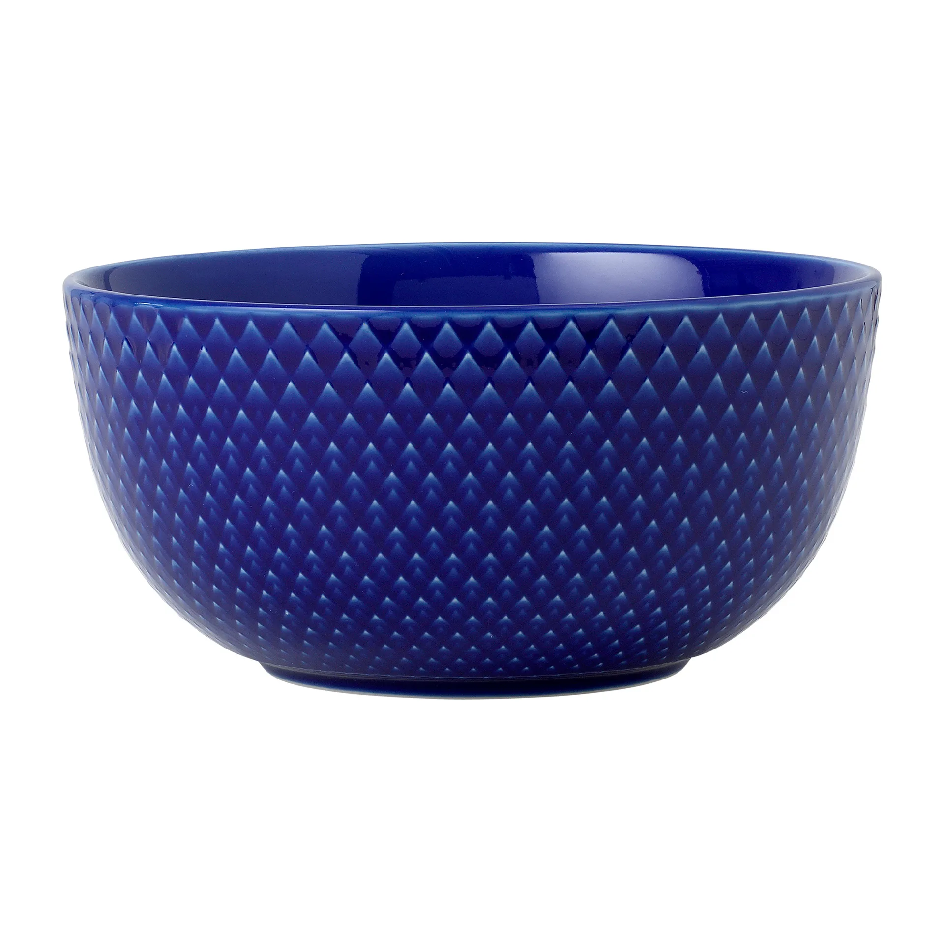 Rhombe kom Ø13 cm, Donkerblauw Lyngby Porcelæn
