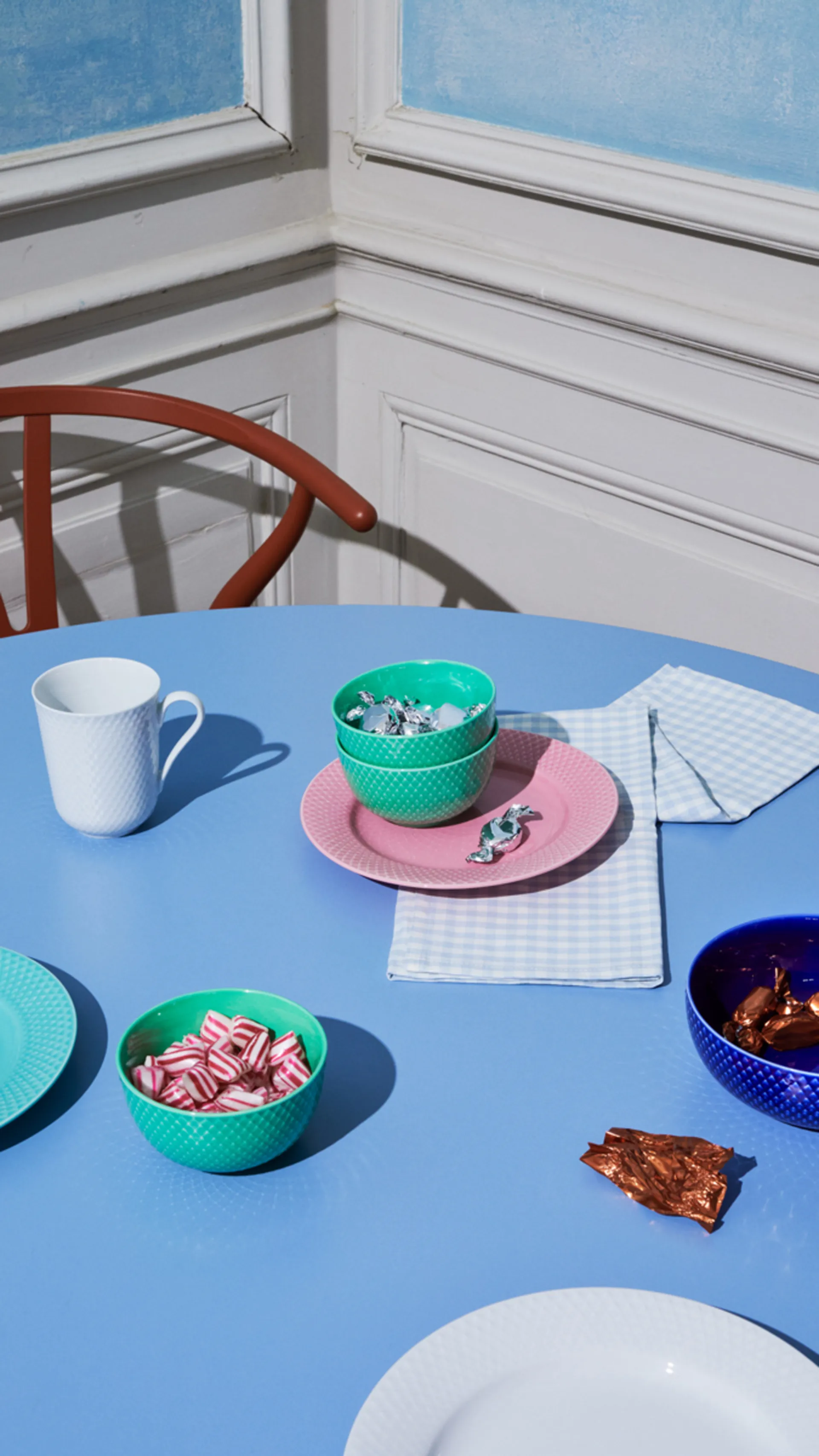 Rhombe kom Ø15,5 cm, Donkerblauw Lyngby Porcelæn