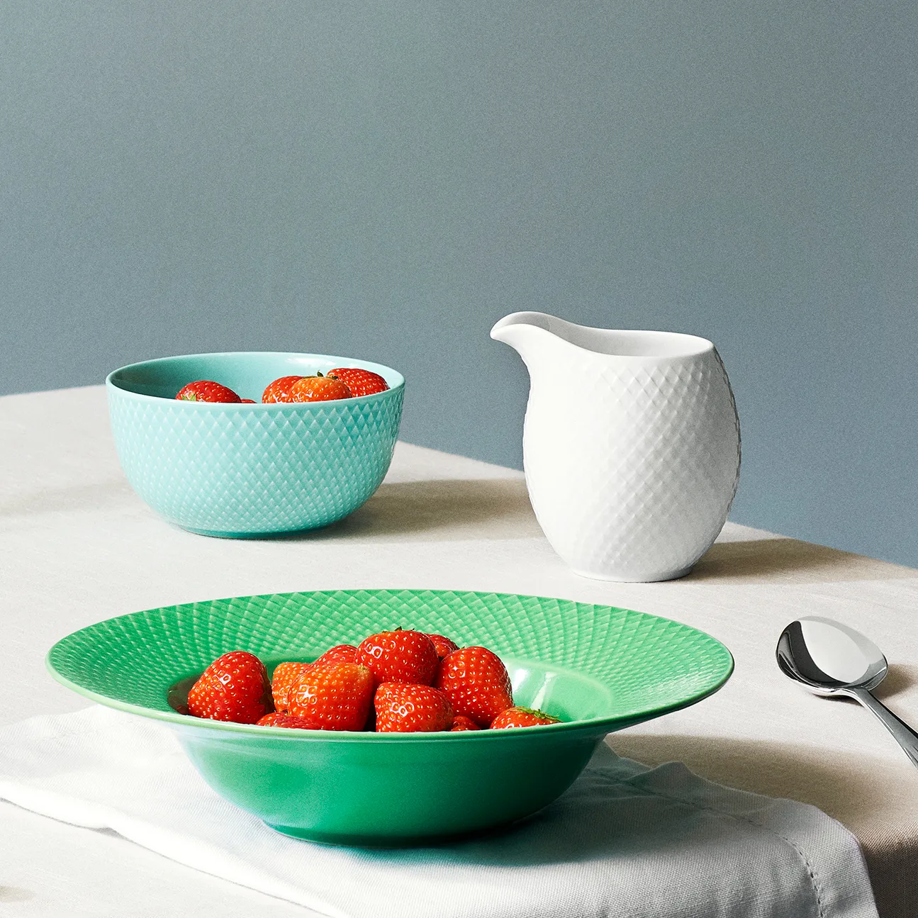 Rhombe kom 32 cl, Turquoise Lyngby Porcelæn