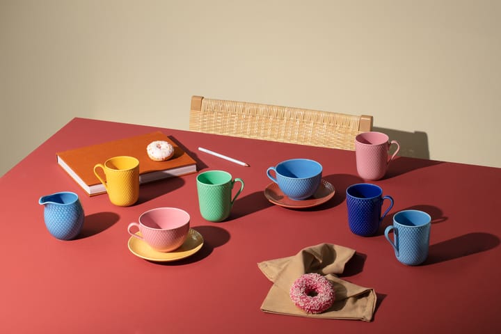 Rhombe mok met oor 33 cl, Roze Lyngby Porcelæn