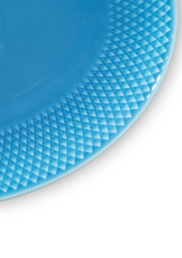 Rhombe ovale serveerschaal 21,5x28,5 cm, Blauw Lyngby Porcelæn