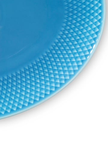 Rhombe ovale serveerschaal 21,5x28,5 cm - Blauw - Lyngby Porcelæn