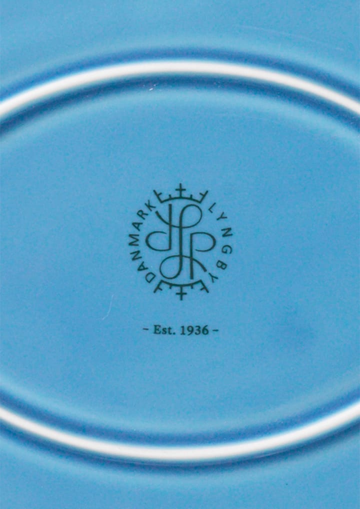 Rhombe ovale serveerschaal 21,5x28,5 cm, Blauw Lyngby Porcelæn