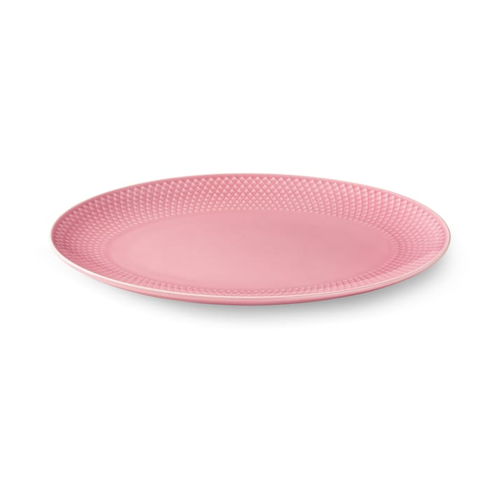 Rhombe ovale serveerschaal 21,5x28,5 cm, Roze Lyngby Porcelæn