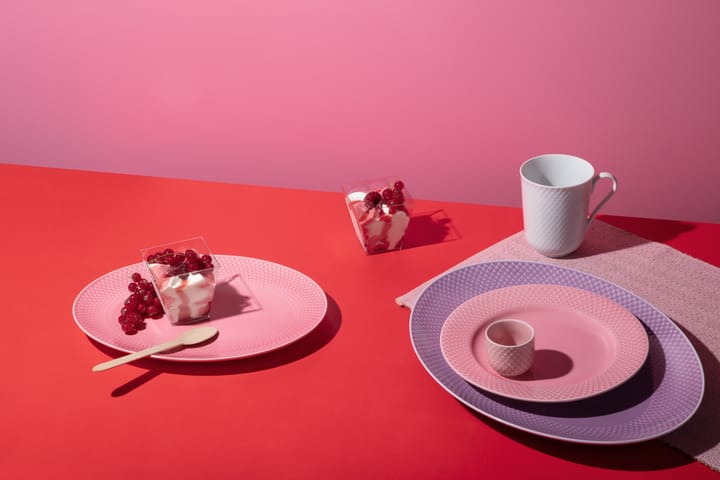 Rhombe ovale serveerschaal 21,5x28,5 cm, Roze Lyngby Porcelæn