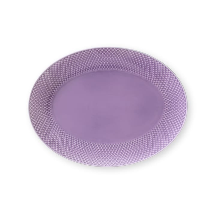 Rhombe ovale serveerschaal 35x26,5 cm, Lichtpaars Lyngby Porcelæn