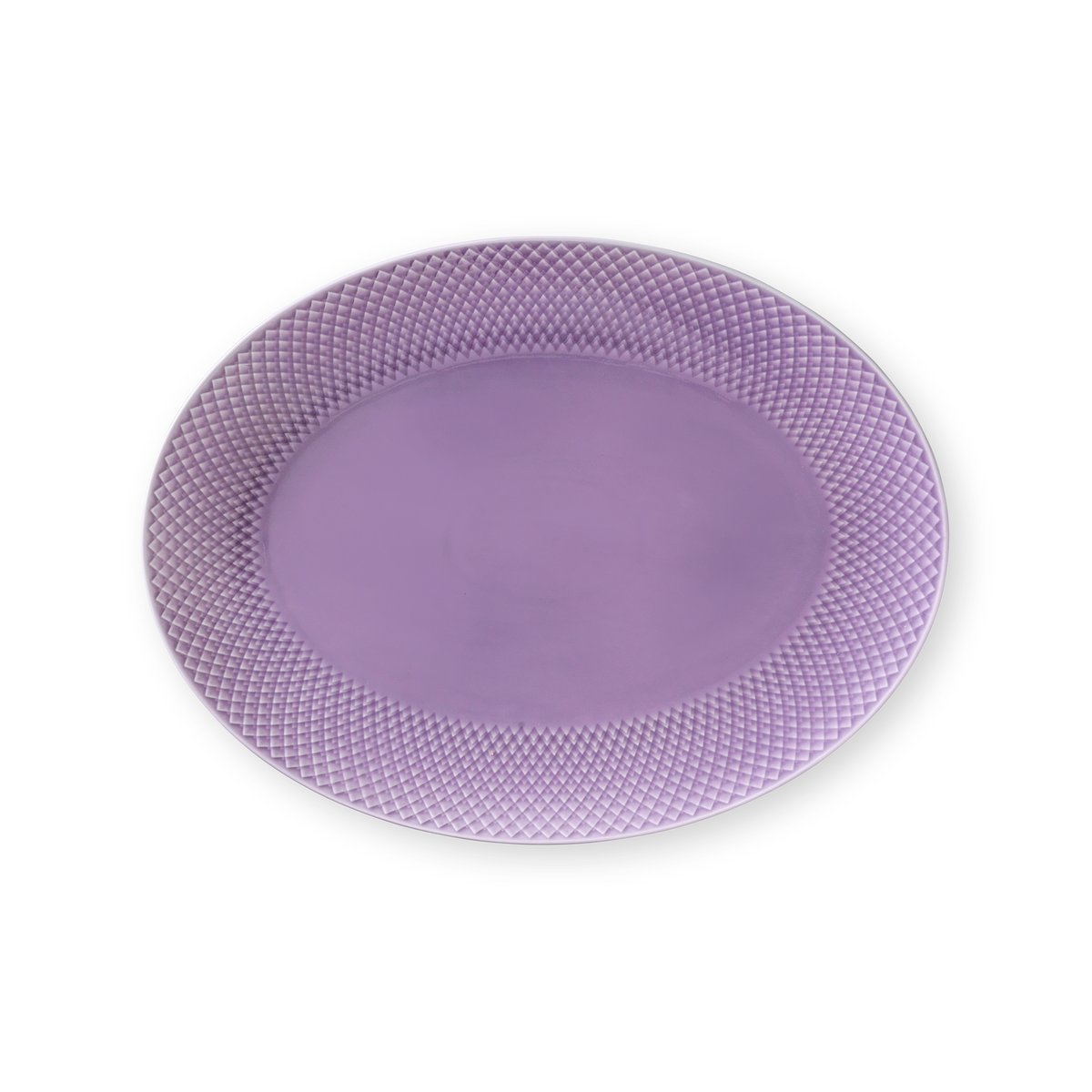 Lyngby Porcelæn Rhombe ovale serveerschaal 35x26,5 cm Lichtpaars