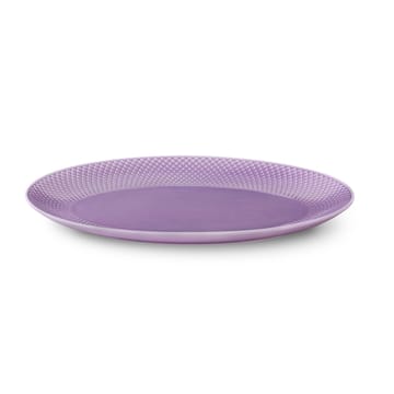 Rhombe ovale serveerschaal 35x26,5 cm - Lichtpaars - Lyngby Porcelæn