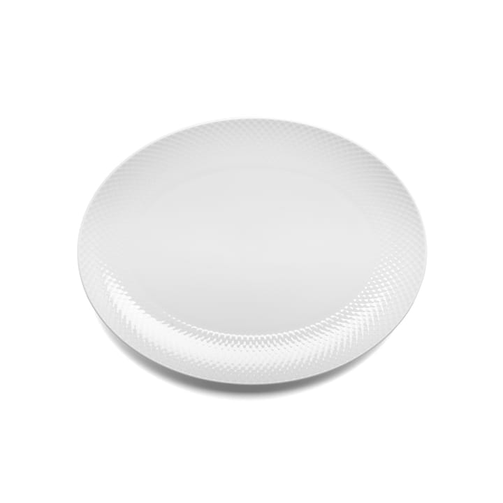 Rhombe ovale serveerschaal 35x26,5 cm - wit - Lyngby Porcelæn