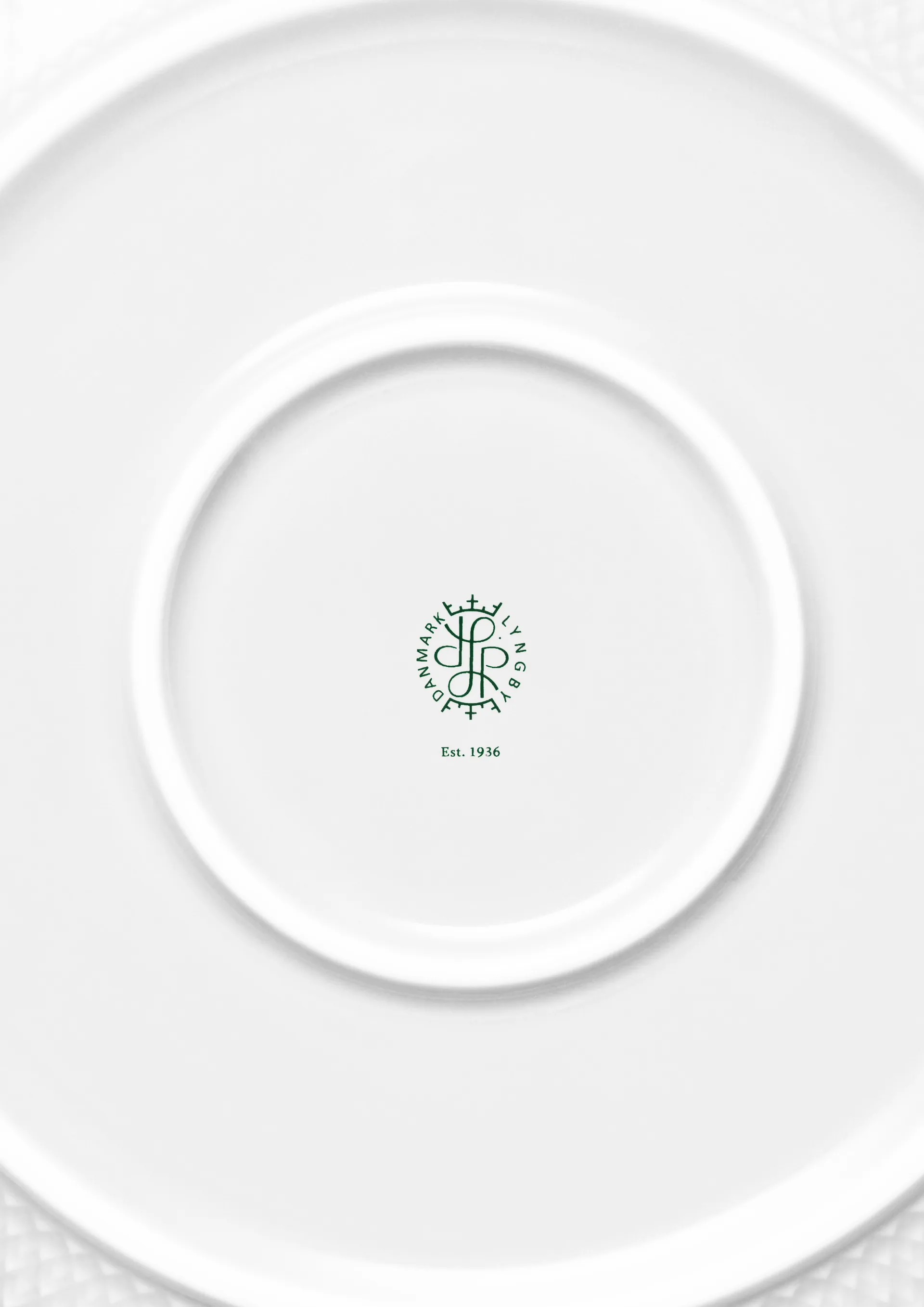 Rhombe schaal Ø28 cm, Wit Lyngby Porcelæn